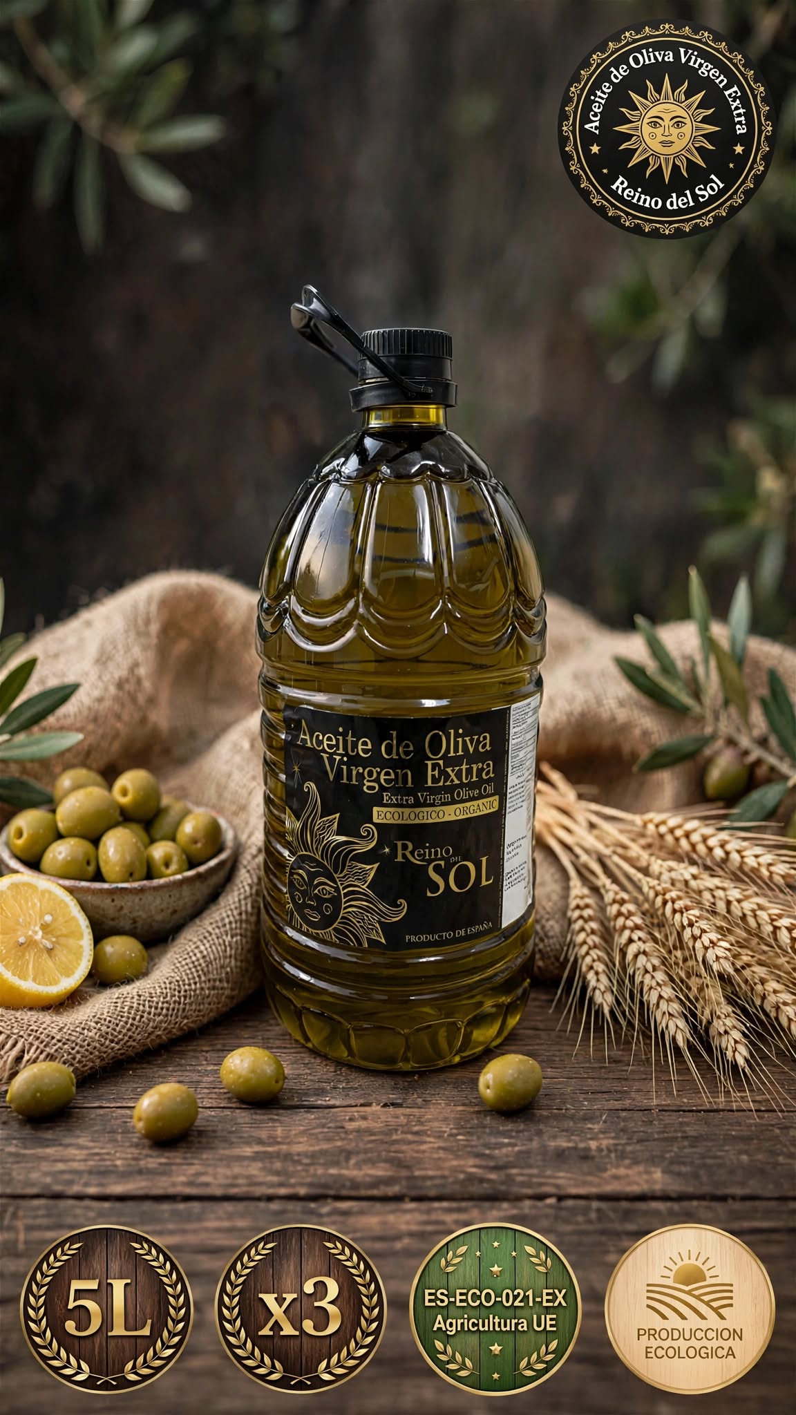 5L aceite de oliva virge extra bio eco organic pet 5L aceite de oliva virge extra bio eco organic pet