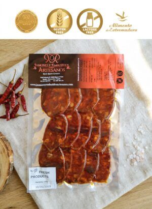 chorizo artesano iberico cular bellota sliced vacuum blister