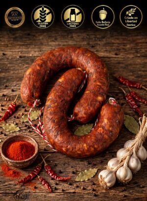 chorizo iberico de herradura pimienta picante saussage sin gluten lactosa