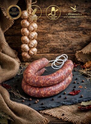 rustic_sausage_garlic_braid salchichon herradura extremadura casero